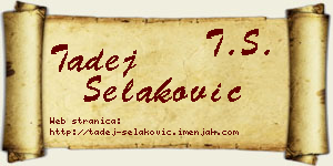 Tadej Selaković vizit kartica